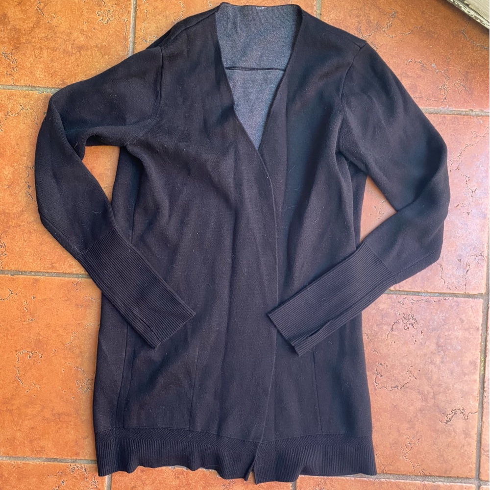 lululemon athletica Black Open-Front Long Cardigan
